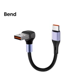 15CM/30CM Short Elbow USB C Cable 66W USB A To Type C Fast Charging Cable for iphone 15 16 Huawei Samsung Xiaomi Power Bank Cord