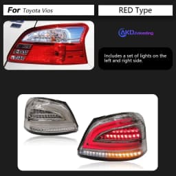 AKD Tail Lamp for Toyota Vios LED Tail Light 2008-2013 Vios Rear Fog Brake Turn Signal Automotive Accessories