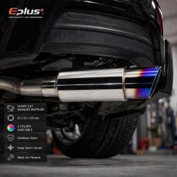 EPLUS Universal Car&Motorcycle Stainless Steel Exhaust Muffler Slant Cut Tip Car Exhaust Resonator 51/57/63mm Inlet