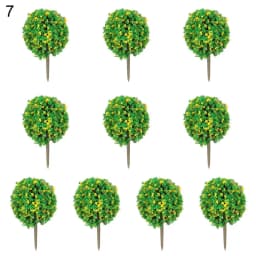 10pcs Plastic Artificial Miniature Flower Tree Scenery Railroad Decoration Building Landscape Model Accessories