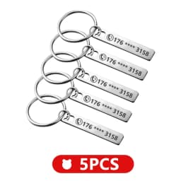 Stainless Steel Anti-lost  Customized Phone Number Key Chain for Women Men Personalized Laser Engraved Names  Bar Key Ring