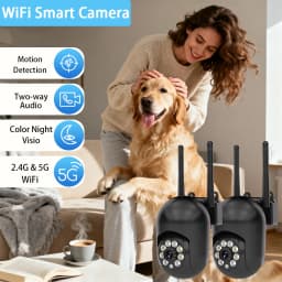 Ease Life APP 4/2/1PC Upgraded Black 5G/2.4G WiFi Security Camera Color Night Vision Motion Detection Tracking Indoor Outdoor AI