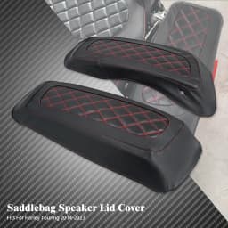 Motorcycle Hard Saddlebag Lid Cover Hard Side Bag Waterproof for Harley Road King Street Glide CVO Electra Glide FLHR 14-2024