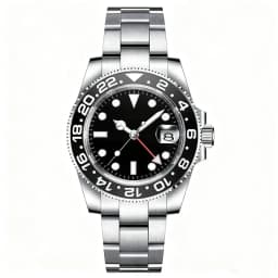 Customized LOGO 40mm Quartz GMT Man Watches Sapphire glass 10Bar Waterproof Luminous Diving Mens Wrist Watch Steel Bracelet