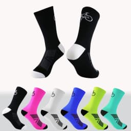 3 Pairs Cycling Socks Men Breathable Mesh Road MTB Bike Socks Bicycle Pattern Mid Tube Outdoor Sport Racing Socks Running Stripe