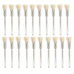 20PCS Steel Copper Wire Brush Set 2.35mm Shank Bristle Brushes for Jewelry Polishing Drill Rotary Tools Metal Rust Removal