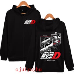 AE86 Zip Up Hoodies Initial D Korean Style Zippper Jackets Sweatshirts Anime Gothic Y2k Pullovers Mange Vintage Streetwear