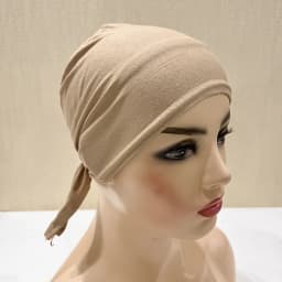 H048 Plain Cotton Tie Back Hats Muslim Turban Pure Color Stretch Inner Hijabs Underscarf Women Head Scarf Under Hijab Bonnet
