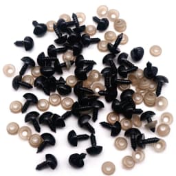 6-18mm Black Plastic Eye For Craft Doll Decoration Accessories Safety Eyes Amigurumi For Toy Animal Eye Doll Toys 50/100pcs