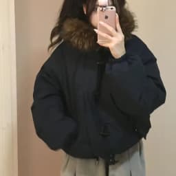 Women's Cotton Jacket Coat Winter Thickened Warm Long Sleeve Hooded Chic High-End Feeling Large Fur Collar Button up Top