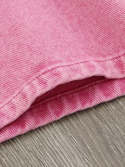 [EAM] High Waist pink Color Hollow Out Wide Leg Pants New Loose Fit Trousers Women Fashion Tide Spring Autumn 2026 1DH2146