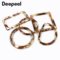 2Pcs Amber Plastic Handle Women's Bag Handles Acrylic O D Ring Handbag Woven-bag Replace Rings Purse Frame DIY Bags Accessories