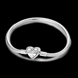 2026 Valentine New 925 Silver Pink Bow Full Diamond Bracelet Original 17-20CM Fit DIY Charm Women Birthday Jewelry Gifts