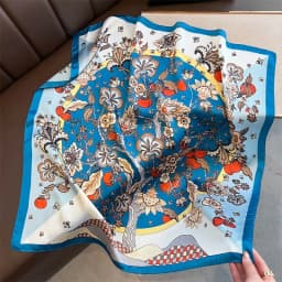2025 New Yellow Lemon Print Square Silk Scarf for Women 70*70cm Neck Ties Fashion Decorate Neckerchief Female Hijab Bag Ribbions
