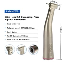 Dental Electronic LED Brushless Electric Micro Motor/1:5 Increasing Contra Angle Standard/Mini Head Handpiece