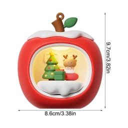 Fruit-Shaped House Christmas Night Light,Sleepy Cat Atmosphere Lamp Touch Control,USB Rechargeable LED Bedside Lamp with 3-Level