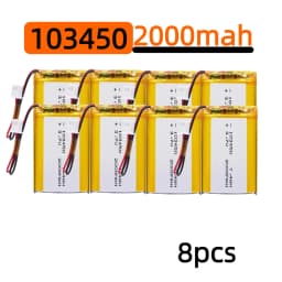 103450 3.7V 2000mAh Polymer Lithium Rechargeable Battery JST PH 2.0mm 2Pin Plug for Camera GPS Navigator MP5 Bluetooth Headset