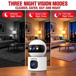 Lenovo 8MP 5G WiFi IP Camera Dual Lens With Adjustable Bracket Auto Tracking Indoor Wireless Surveillance Cameras Baby Monitor