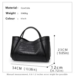 Aidrani New Women's Crocodile Pattern Handbag Simple and Elegant High Quality Cowhide Mother and Child Bag