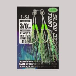 1-SJ Slow Jigging Twin Assist with Mustad Hooks Glow Jigging Hooks Sea-Bream Sea Fishing Hook