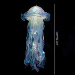 Jellyfish Atmosphere Night Light Button Battery Hanging Ceiling Lantern with Ribbon&Bead LED Bulbs for Room Decoration