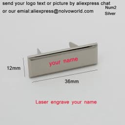 50-100PCS Laser YOUR NAME 45*13MM Metal Label Long Rectangle Purses Label Tags Metal Logo For DIY Handbag Bags Metal Labels