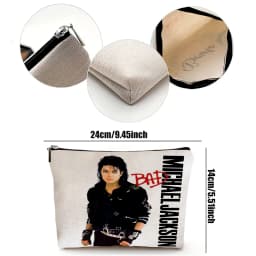 Super Star Michael Jackson Cosmetic Bag Double Print Makeup Bags Women Wedding Handbag Lady Travel Organizer Child Wallet