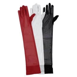 New Sexy Stretch Mesh Gloves Thin Transparent 55cm Extended Sun Protection Breathable Lace Halloween Dress Accessories Gloves