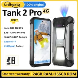 Unihertz Tank 2 Pro 8849 Rugged Phone with Projector, 100Mp Camera, 24Gb 512Gb, Android 14, 100Mp, Nfc, Helio G99, 23800Mah, 4g