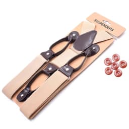 Fashion Man's Button Suspenders PU Leather Braces Adjustable Elastic Bretelles Y-Back Ligas Tirantes New Size 3.5*120cm