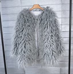 Mongolia Sheep Fur Women Medium Long Coat Jacket Colorful Warm Faux Fur Plush Coats Female Jacket Autumn Winter Furry Outerwear
