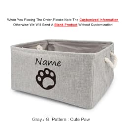 Custom Dog Toy Box - Dog Toy Basket, Collapsible,Dog Toy Bin with Comfortable Handles for Storage of Dog Toys, Dog Accessories