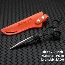 HISADA Hairdressing Scissors Black Suit 6.0 6.5 7.0 Advanced Black Coating Scissors, VG10 Steel Professional Hairdressing Scisso