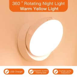 Night Lamp With Motion Sensor Light Rechargeable Wireless LED Bar Lighting 360 Rotating Magnetic For Room Bedside Table