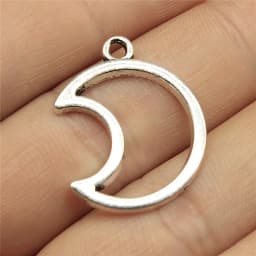 10pcs Moon Charms For Jewelry Making Antique Bronze Silver Color Pendants Making DIY Handmade Tibetan Finding Jewelry