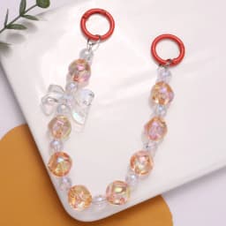 Y2K Cute Bowknot Phone Charm Strap Lanyard DIY Beaded Pendant Sweet Girl Keychain For iPhone Accessories Purse Bag Pendants