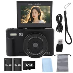 75MP Digital Camera for Photography 5K 18X Digital Zoom Vintage Vlog Video Recorder For YouTube 180° Flip Screen Selfile WiFi