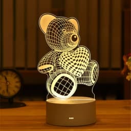 3D Acrylic LED Night Lamp USB Plug-Bedside Accent for Birthday Celebrations & Family Home Decor