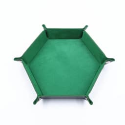 Hexagonal Flannel Dice Tray Foldable Storage Box PU Game Tray desktop Storage Box Jewelry Tray