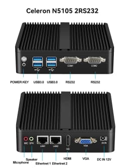 Intel Celeron J6412 Mini PC with Dual LAN 2xRS232/485 4xUSB 1xHDMI Support WiFi 4G LTE Linux Pfsense Computer Windows10 Ready
