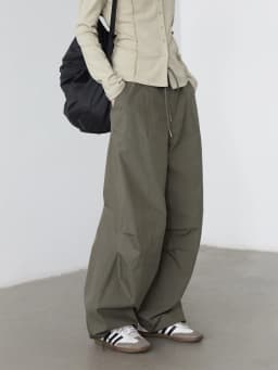 CHIC VEN Women Pants Solid Loose Casual Outdoor Workwear Female Wide Leg Trousers Drawstring Windproof Spring Autumn 2025