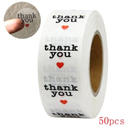 50-500pcs Round White Paper Label Sticker Thank You Sticker Scrapbook 1 Inch Wedding Envelope Seal Handmade Stationery Sticker