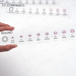Updated Free Custom LOGO Kit Fancy Shapes CZ Diamond Carat Chart Comparison Set Reference White Pink Yellow Gemstone Selectable
