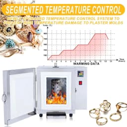 Segmented Temperature Controlled Jewelry Casting Furnace 900℃ Max for Metal Melting Wax Burnouts Mold Baking Jewelry Tools