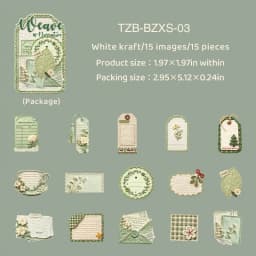 JIANWU Vintage Weave Label Relief Landscape Material Collage Scrapbooking Sticker Creative DIY Journal Stationery