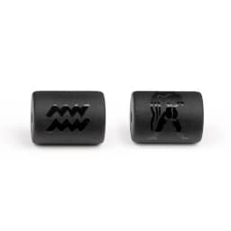 12 Zodiac Beads Charms Matte Black Onyx Constellation Beads Cylinder Pendant For DIY Making Jewelry Findings Bracelets Neckalces