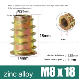 10-100Pcs M4 M5 M6 M8 M10 Zinc Alloy Thread for Wood Insert Nut Flanged Hex Drive Head Furniture Nuts Selection Length 6-30mm