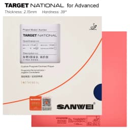 SANWEI TARGET NATIONAL Advanced Table Tennis Rubber - Premium Natural Rubber Formulation with High-Density Blue Sponge