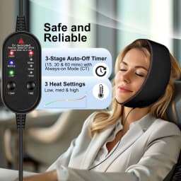 Electric Heating Pad with 3 Heat and Time Settings for Face Jaw Chin Wisdom Face Heating Wrap for TMJ Jaw Relief
