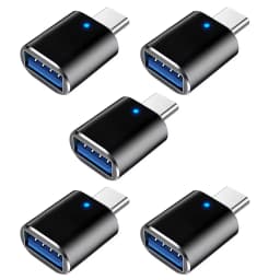 NNBILI 1-5pcs USB 3.0 To Type C Adapter LED OTG To USB C Male To USB A Female Connector For HUAWEI Samsung Xiaomi POCO Adapters